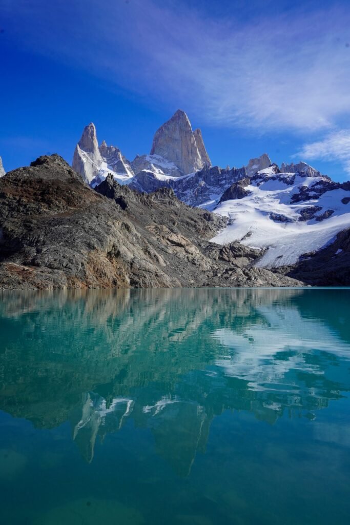 Hiker on the trail to Laguna de los Tres, El Chaltén, Patagonia